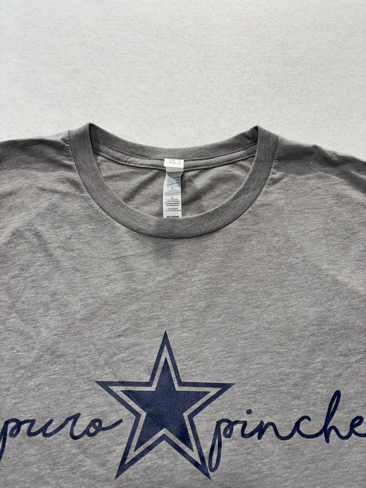 Dallas Cowboys Shirt Mens Large Gray NFL Football Puro Pinche Bella Canvas Tee