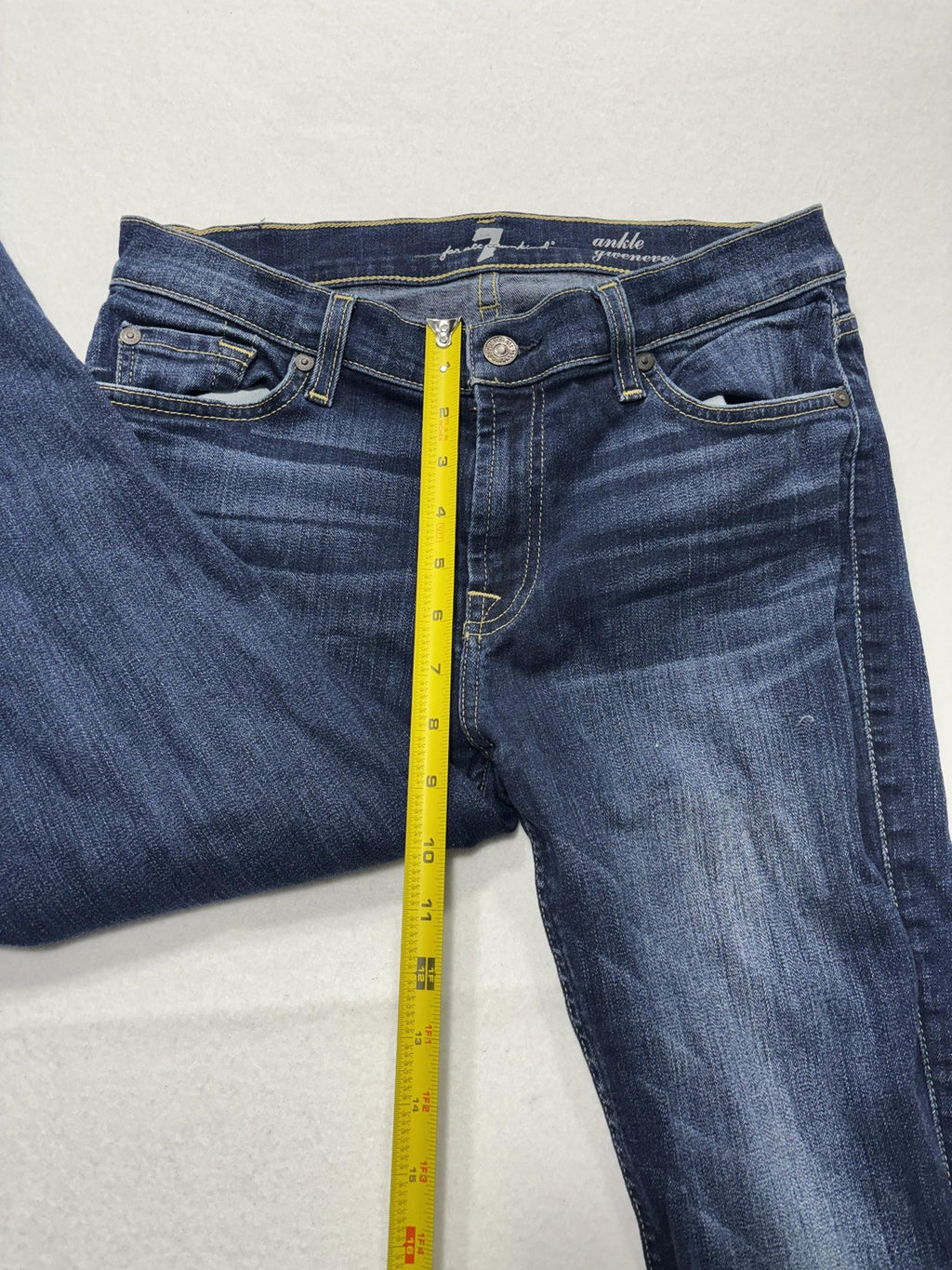7 For All Mankind Gwenevere Jeans Womens 28 Blue Distressed Ankle Skinny 29x28