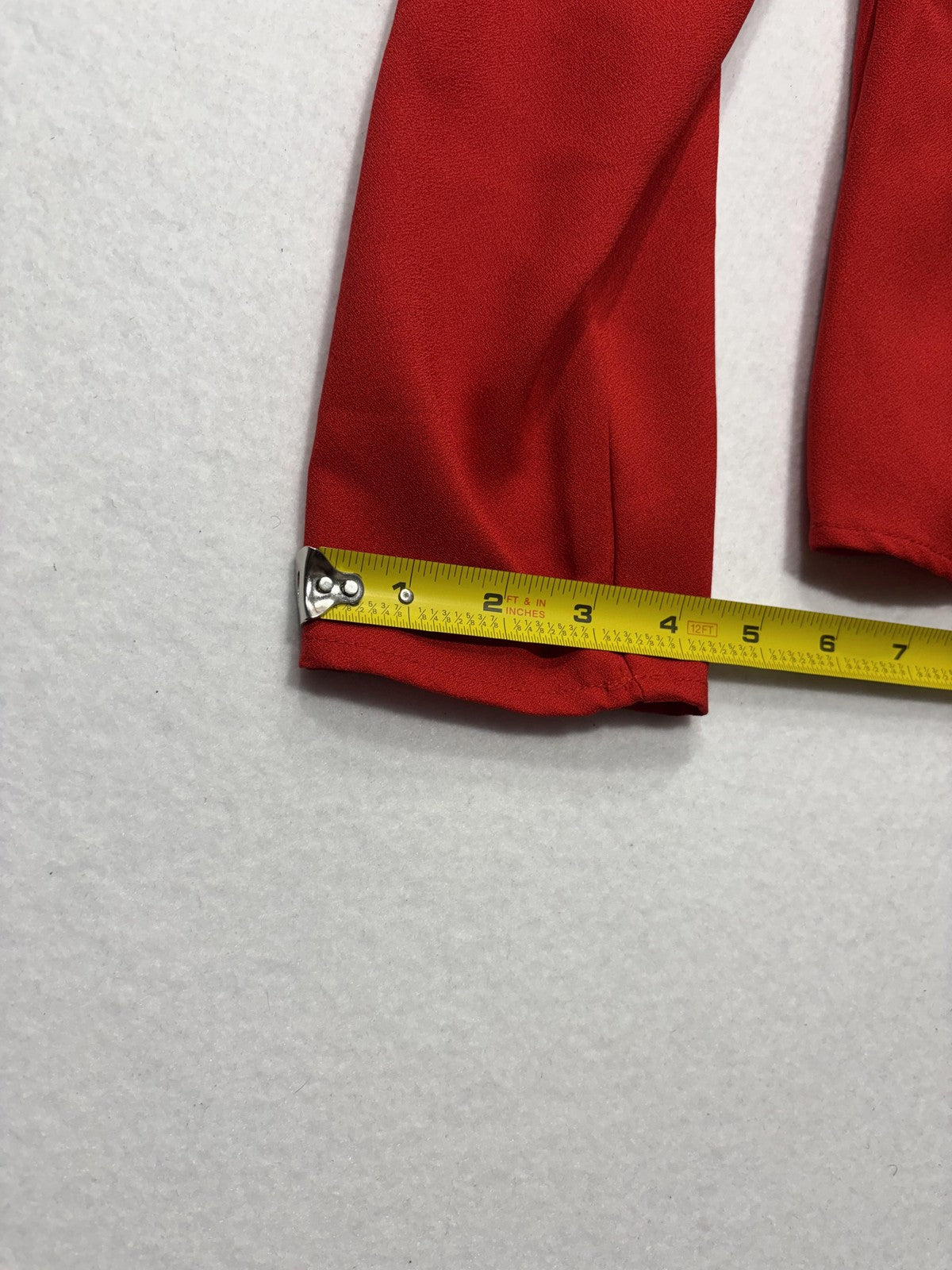 Banana Republic Blouse Womens 6 Red Long Sleeve Peplum Round Neck Zip Back Top