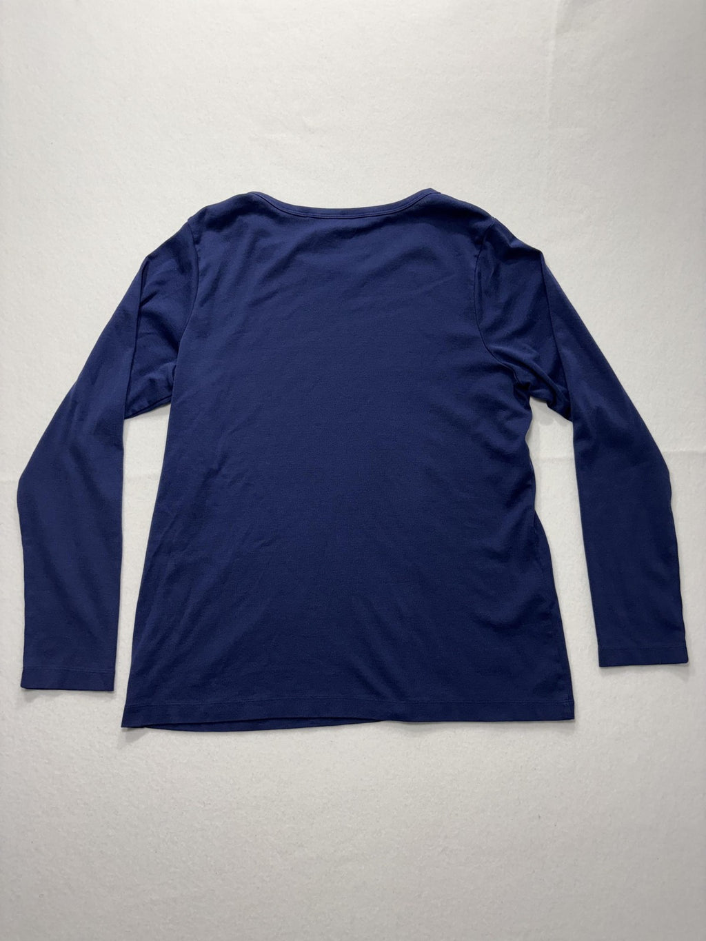Tommy Bahama Shirt Womens XL Blue Crew Neck Long Sleeve Cotton Tee Basic Casual