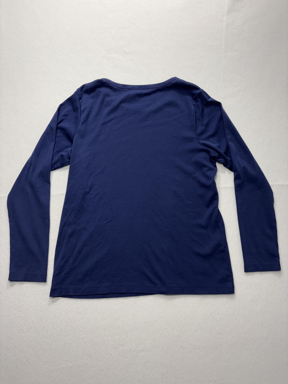 Tommy Bahama Shirt Womens XL Blue Crew Neck Long Sleeve Cotton Tee Basic Casual