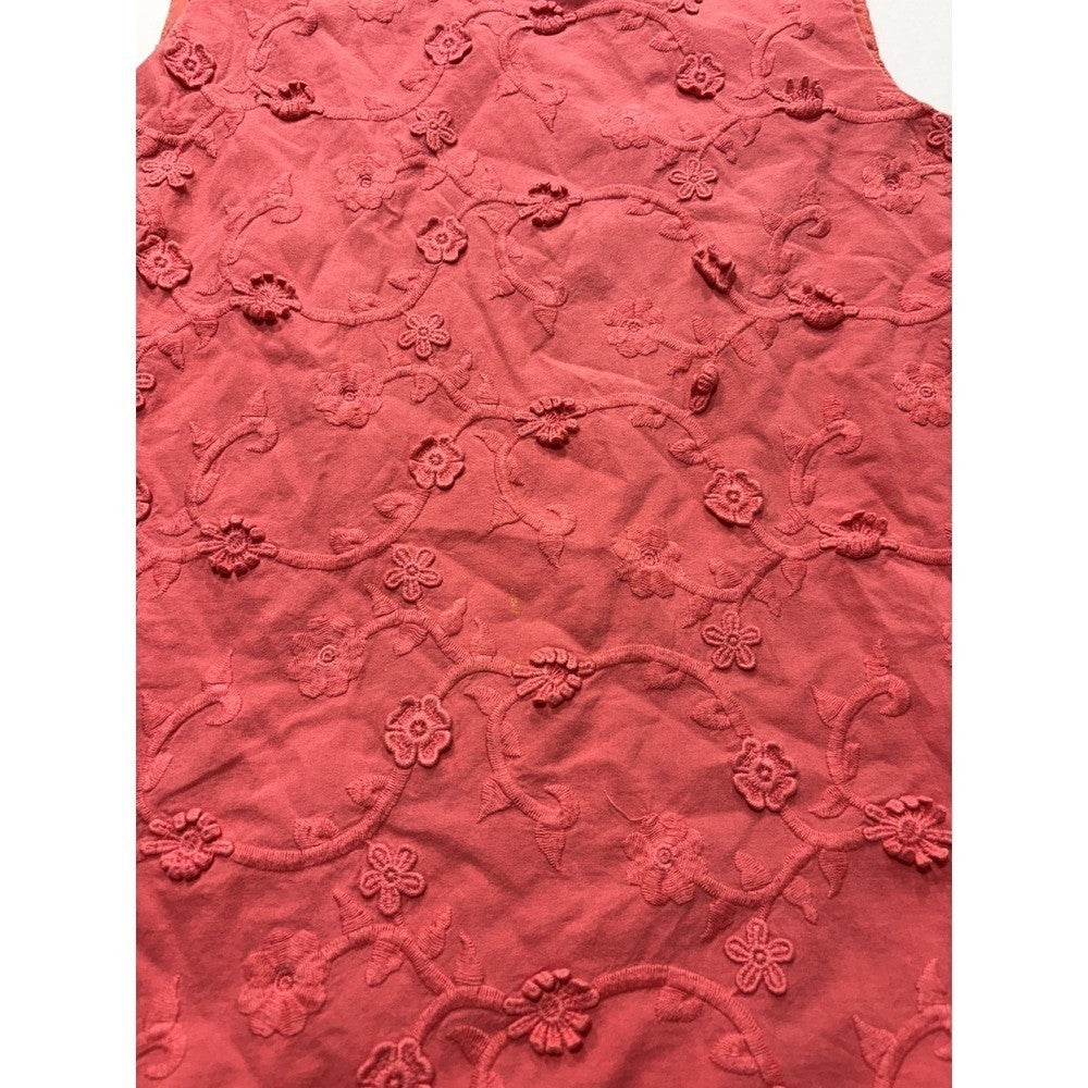 Jude Connally Womens 8 Pink Floral Embroidered Sleeveless Shift Dress 114584