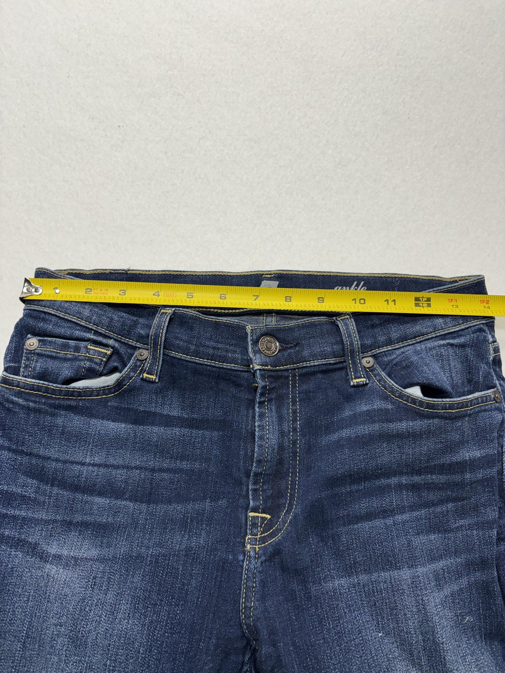 7 For All Mankind Gwenevere Jeans Womens 28 Blue Distressed Ankle Skinny 29x28