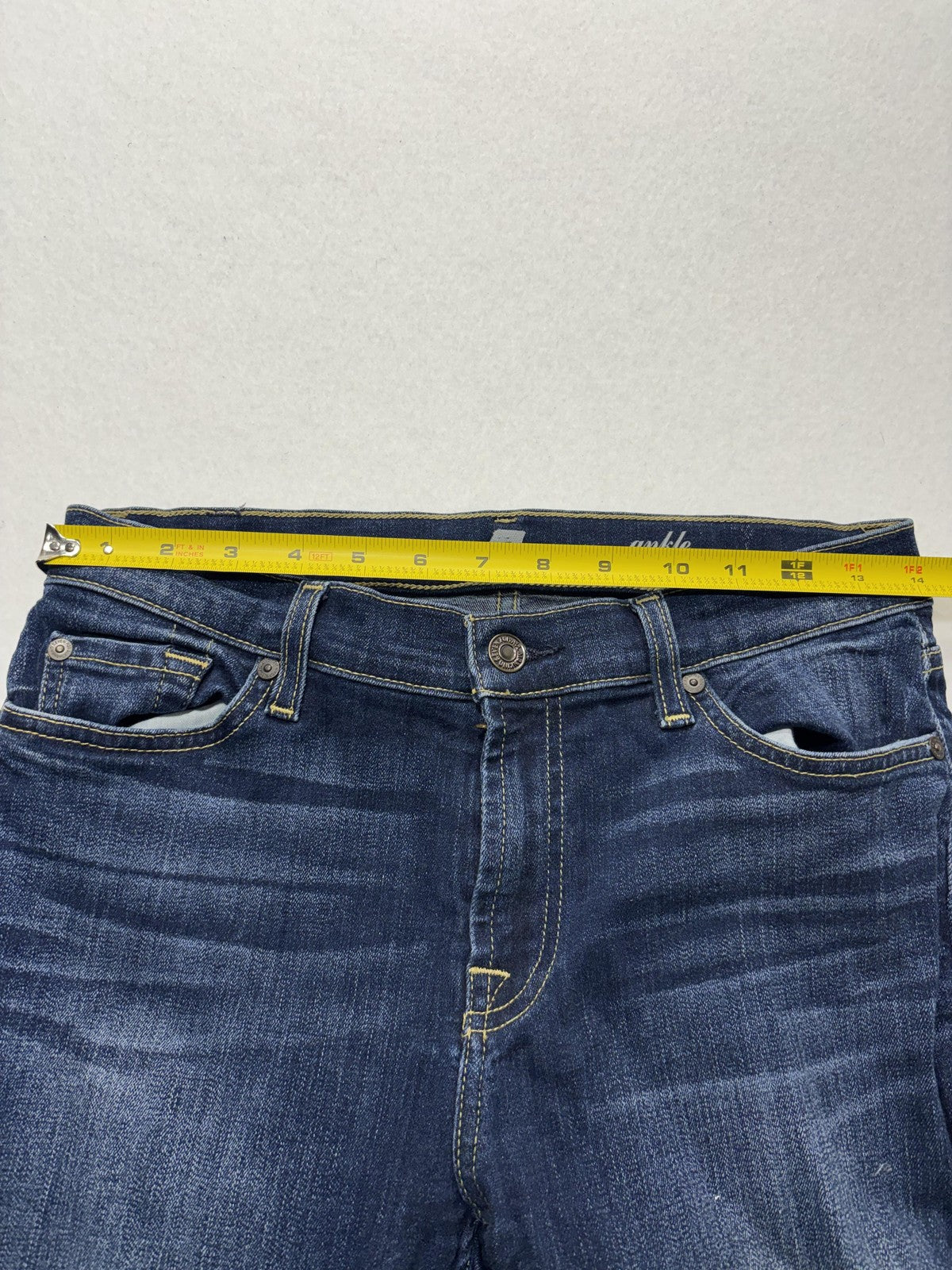 7 For All Mankind Gwenevere Jeans Womens 28 Blue Distressed Ankle Skinny 29x28