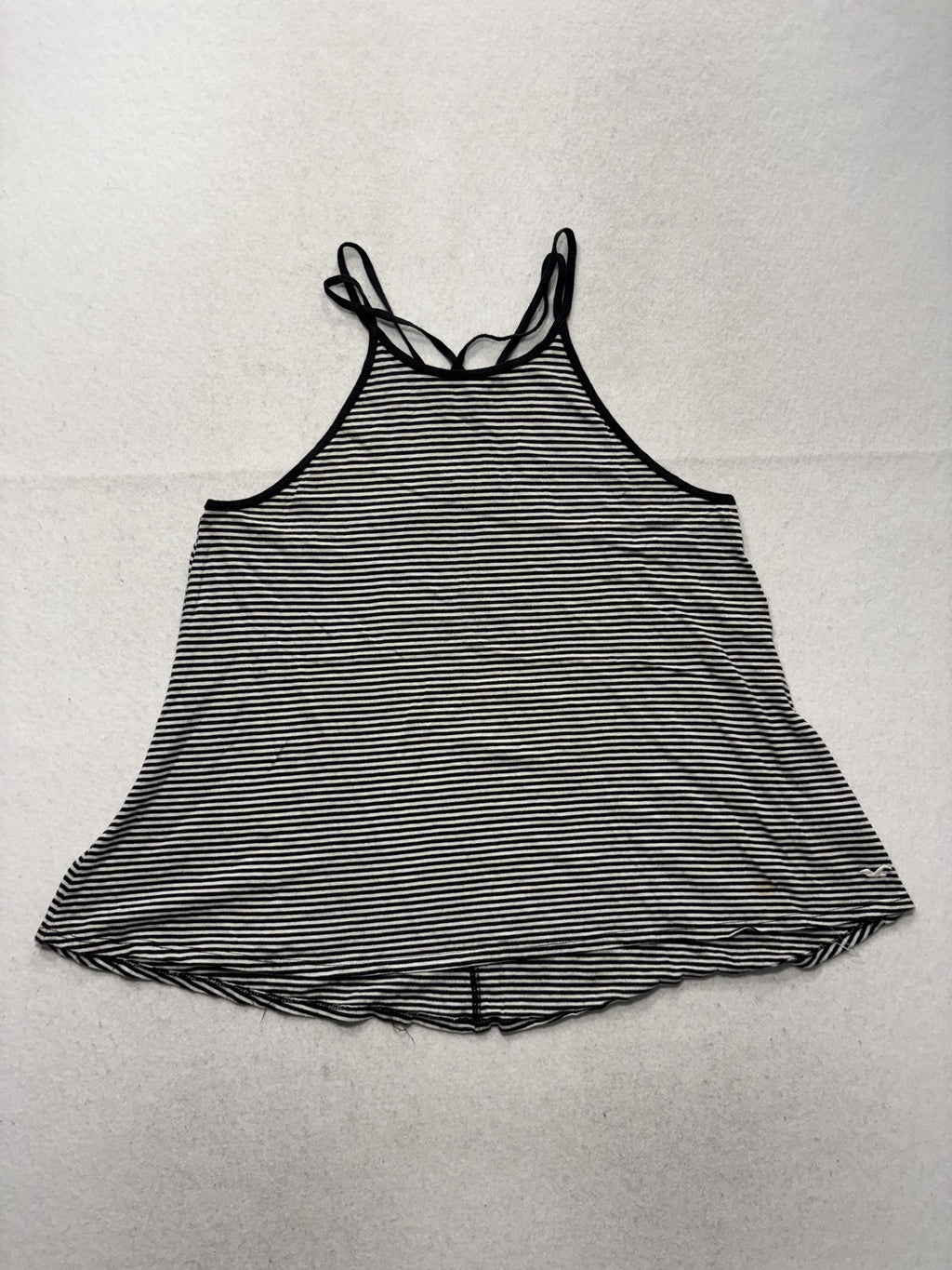 Hollister Tank Top Womens Medium Black White Stripe Halter Cami Strappy 374654