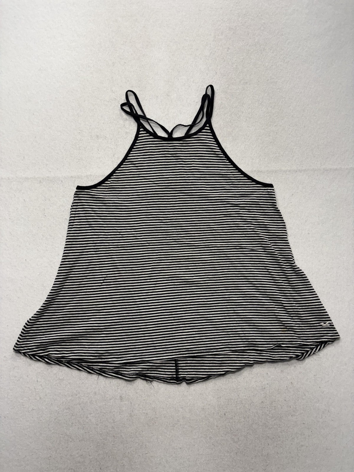 Hollister Tank Top Womens Medium Black White Stripe Halter Cami Strappy 374654