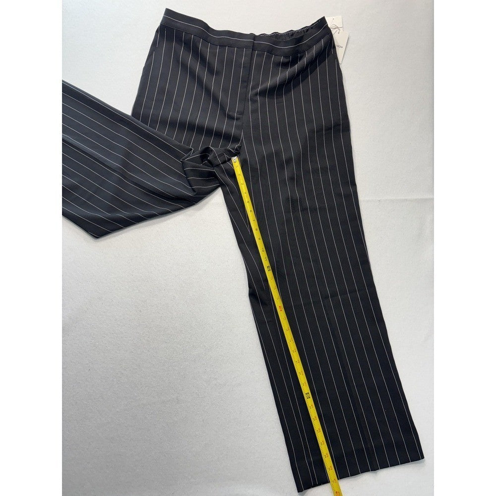 Nordstrom Penelope Pinstripe Wide Leg Dress Pants Black Womens XXL N0501923MI