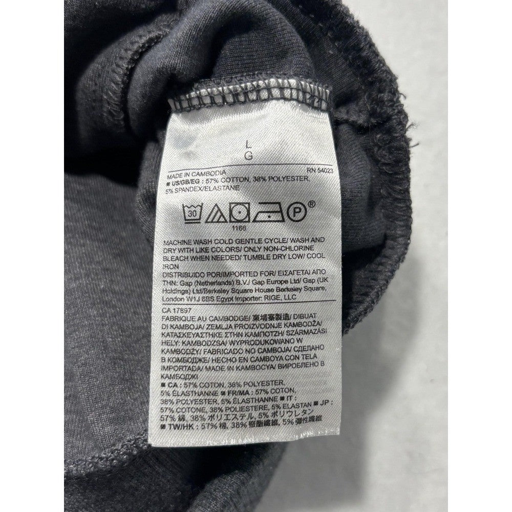 Banana Republic Mens Gray Shawl Collar Henley Sweatshirt Pockets Pullover L