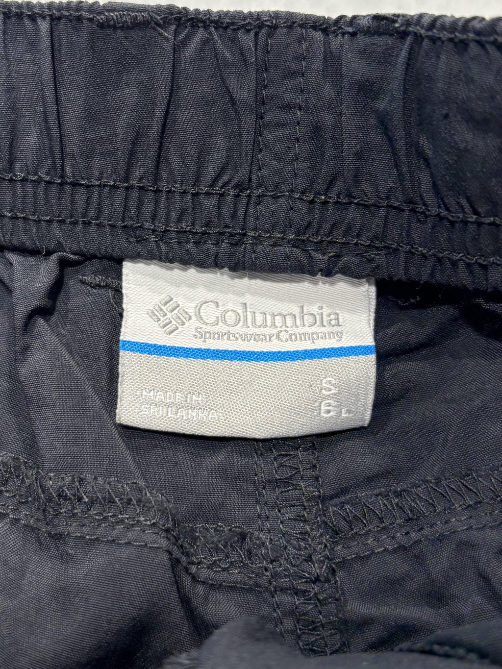 Columbia Swim Trunks Mens Small Black Elastic Waist Lined Pockets Lightweight