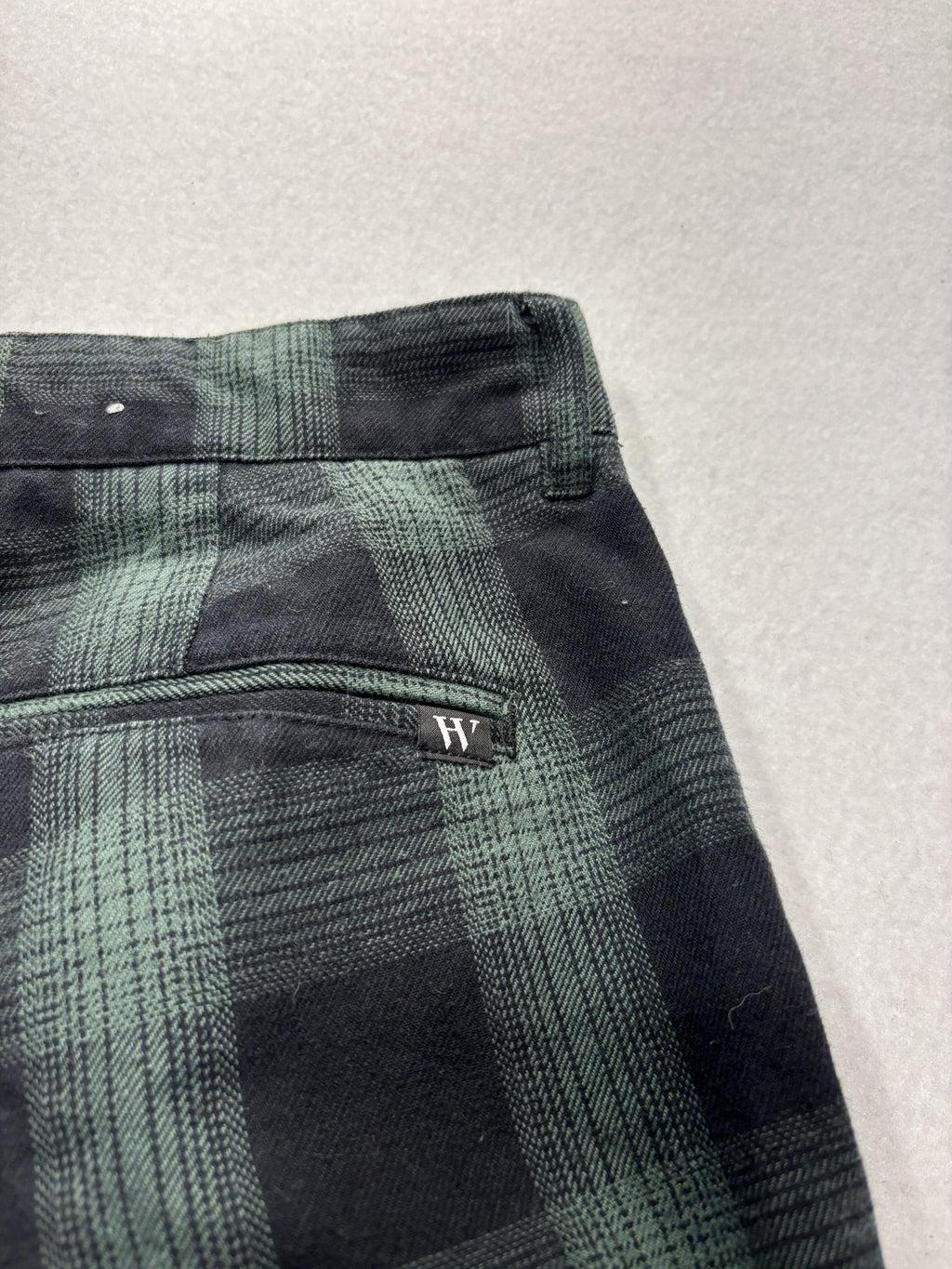 Houston White Chino Pants Mens 30x30 Green Plaid Regular Fit Tapered Leg Casual