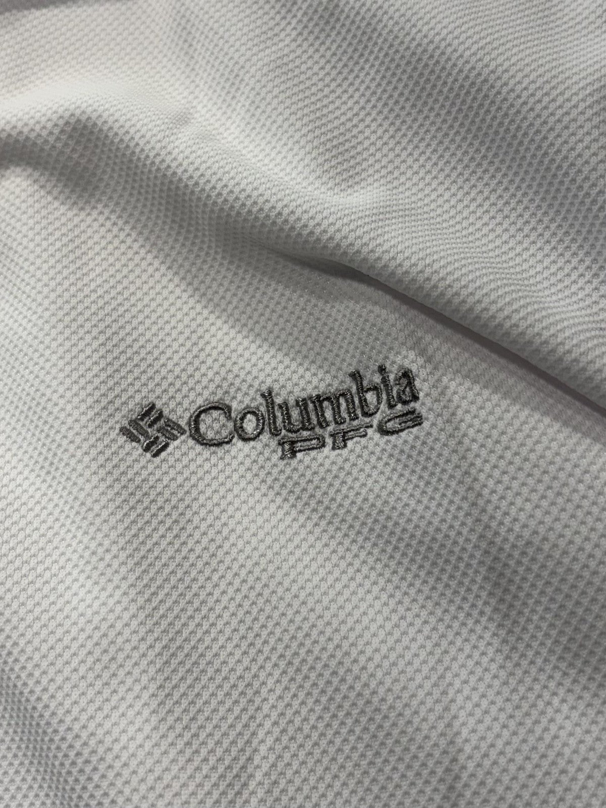 Columbia PFG Omni-Shade Polo Shirt Mens Medium White Fishing UV Protection