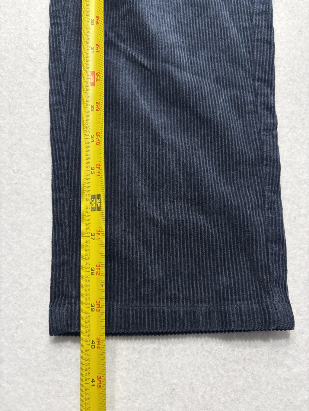 Frank And Oak Corduroy Pants Mens 32x26 Blue Pleated Relaxed Cropped Tapered