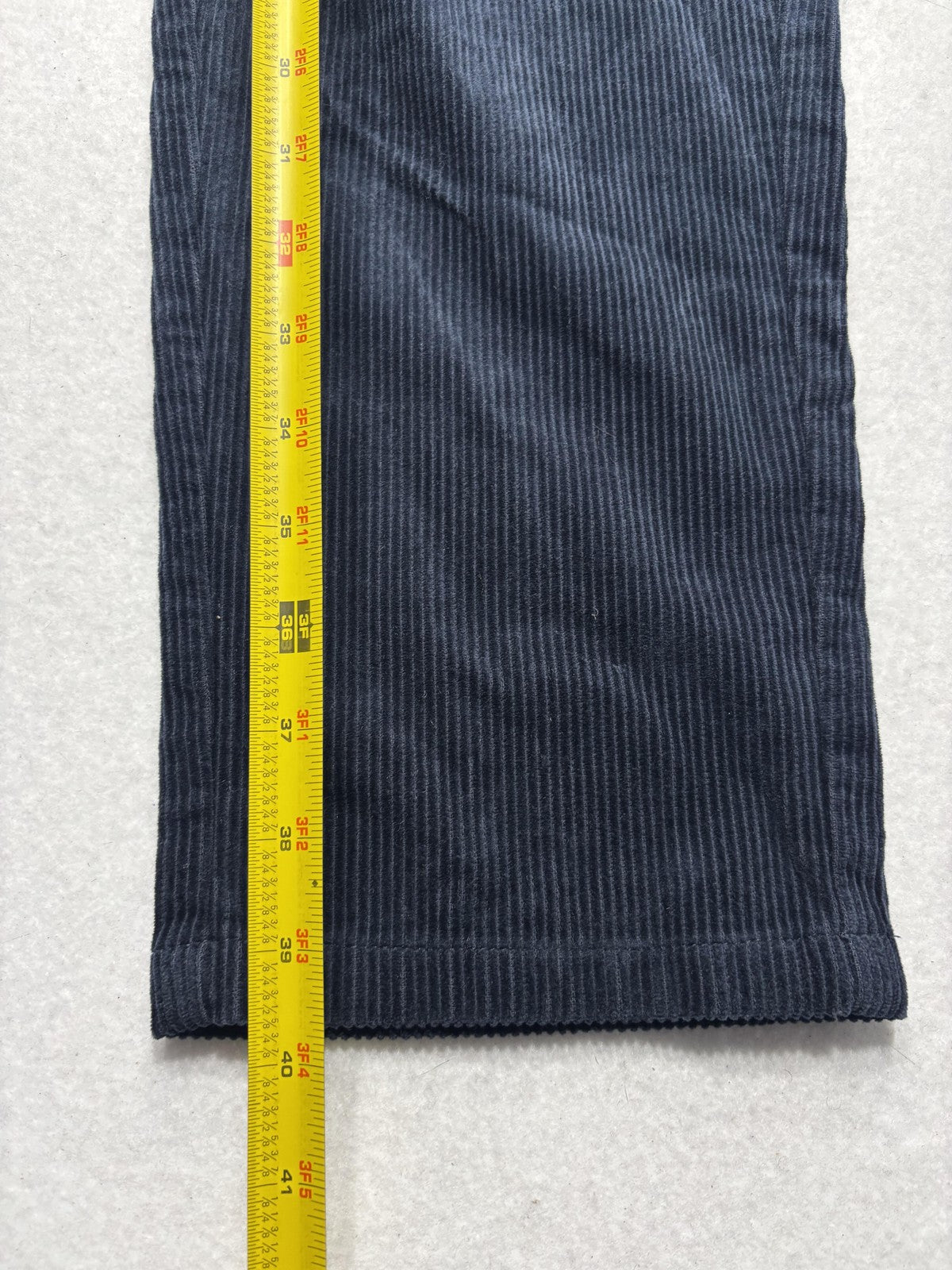 Frank And Oak Corduroy Pants Mens 32x26 Blue Pleated Relaxed Cropped Tapered