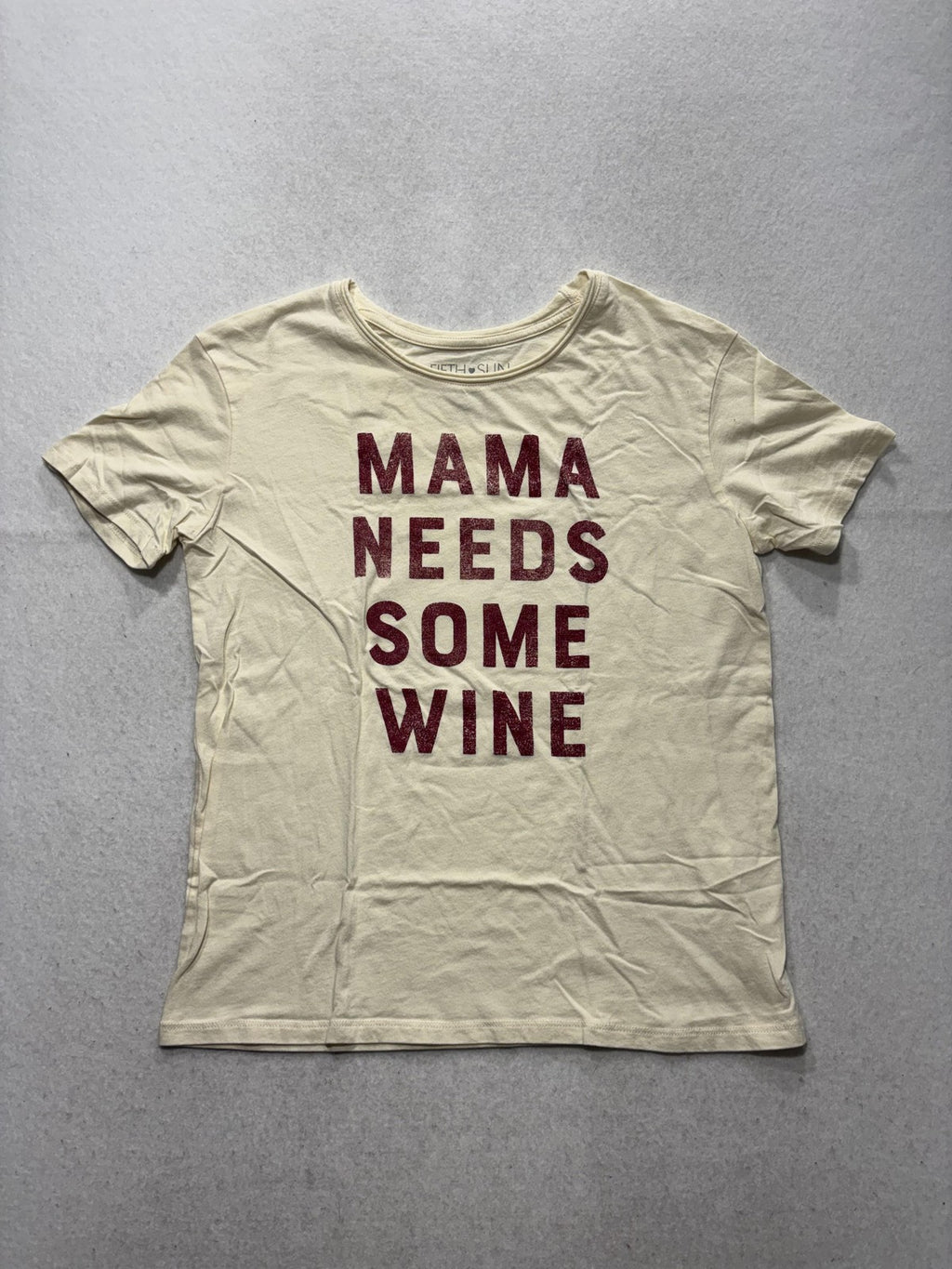 Fifth Sun Shirt Womens Medium White Mama Needs Some Wine Graphic Tee Casual