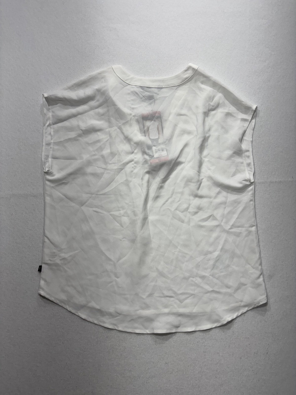 Banana Republic Blouse Womens Medium White V Neck Cap Sleeve Lightweight Top