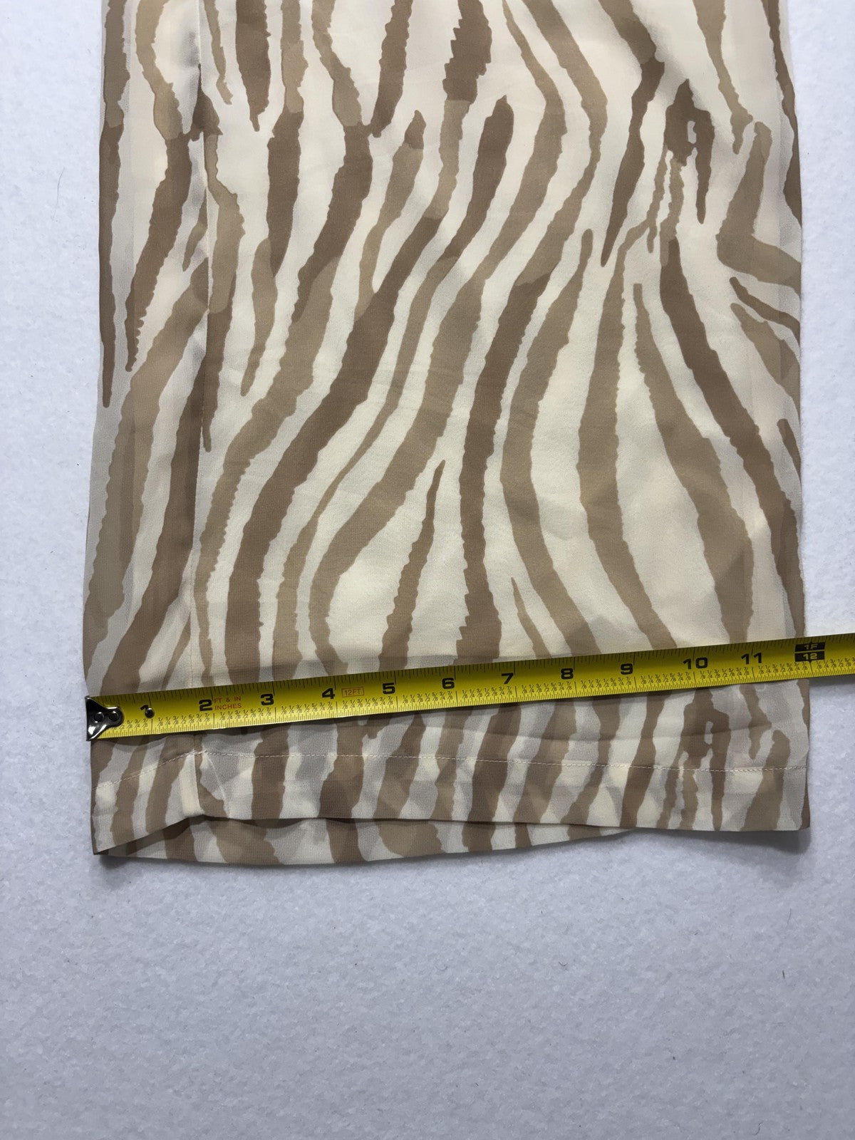 Soft Surroundings Dress Pants Womens Large Beige Neutral Zebra Wide Leg Pull On
