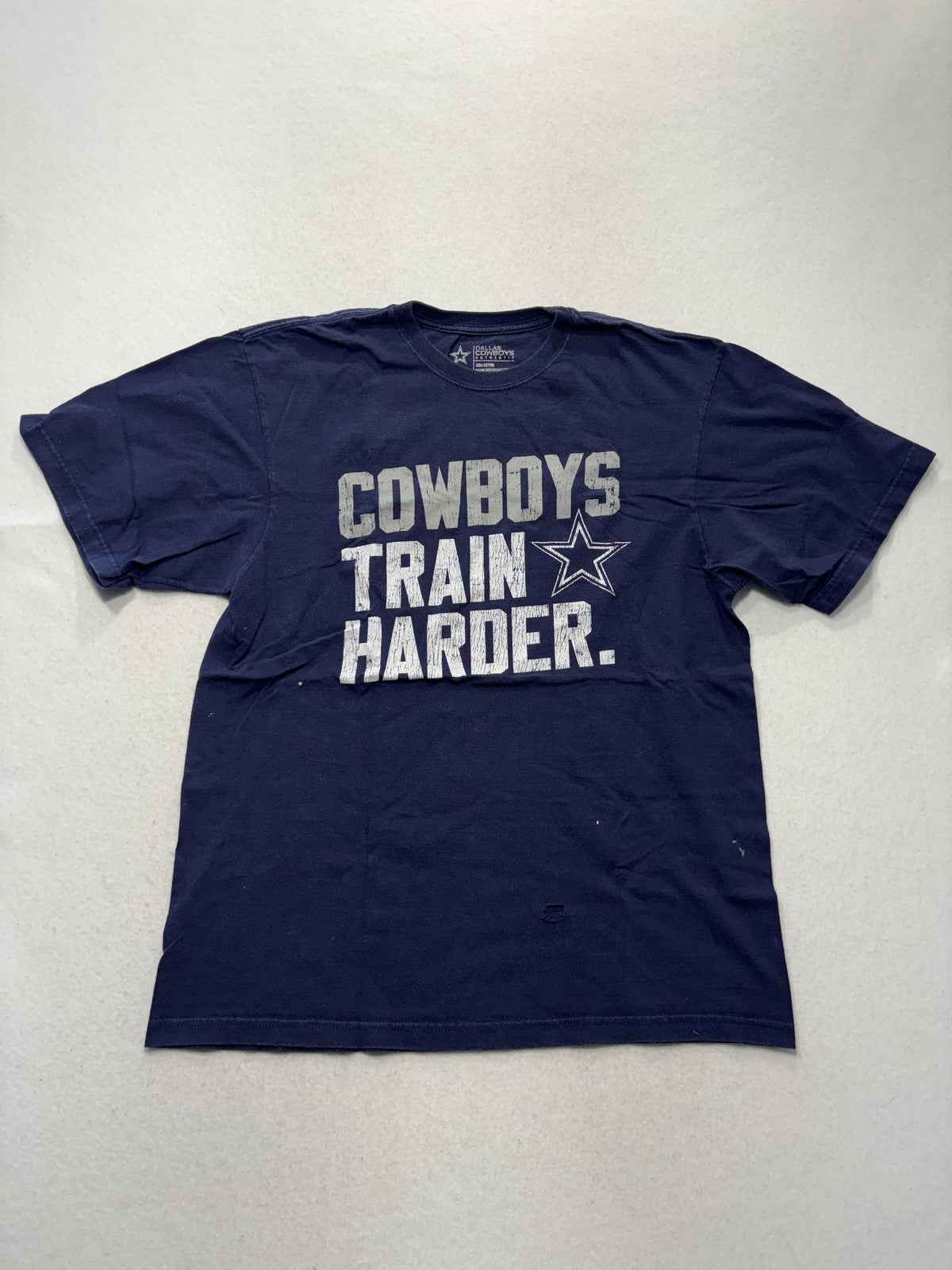 Dallas Cowboys Shirt Mens Large Blue NFL Football Cowboys Authentic Train Harder