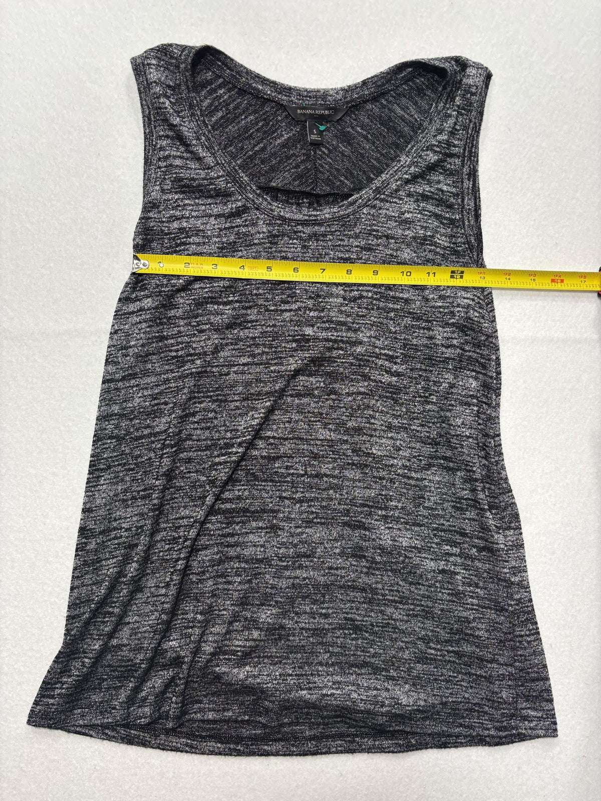 Banana Republic Tank Top Womens S Gray Scoop Neck Pleat Back Jersey Relaxed