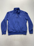 Polo Ralph Lauren Sweatshirt Mens Medium Blue 1/4 Zip Mock Neck Fleece Logo
