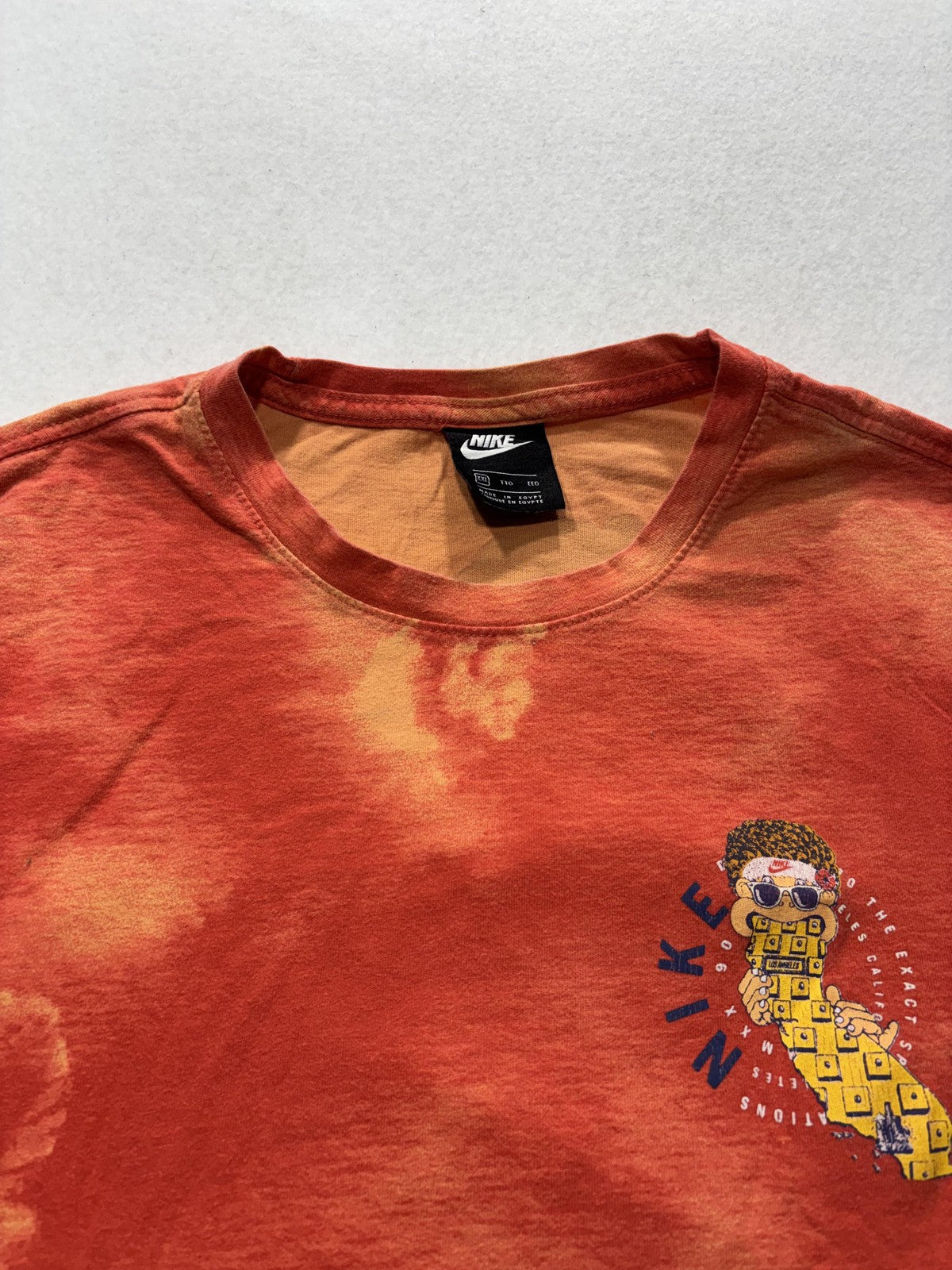 Nike Shirt Mens 2XL Orange Tie Dye Sole Cal Los Angeles California Graphic Tee
