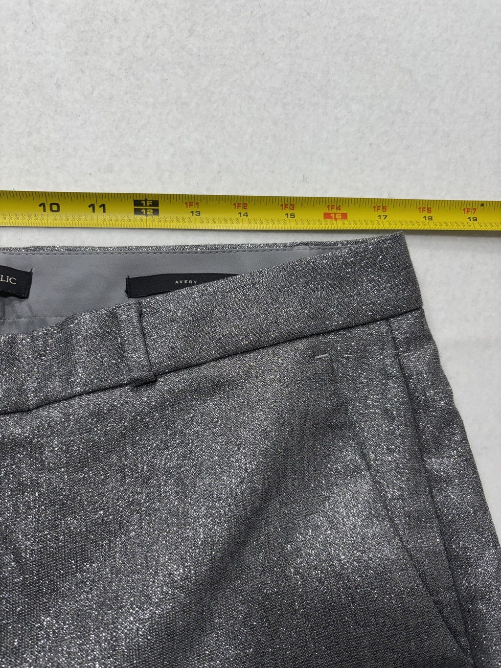 Banana Republic Pants Womens 12 Silver Avery Straight Leg Ankle Glitter Party