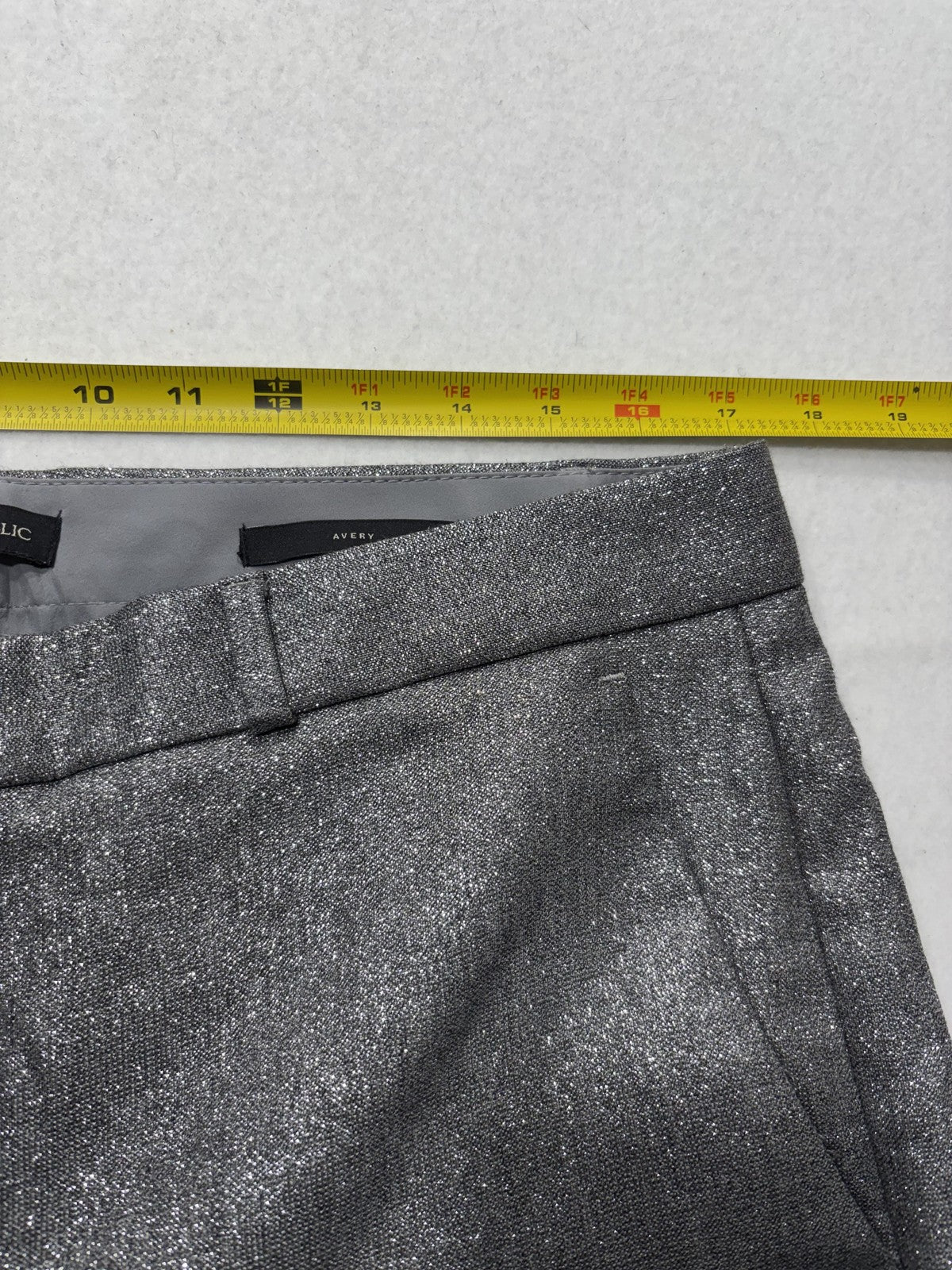 Banana Republic Pants Womens 12 Silver Avery Straight Leg Ankle Glitter Party