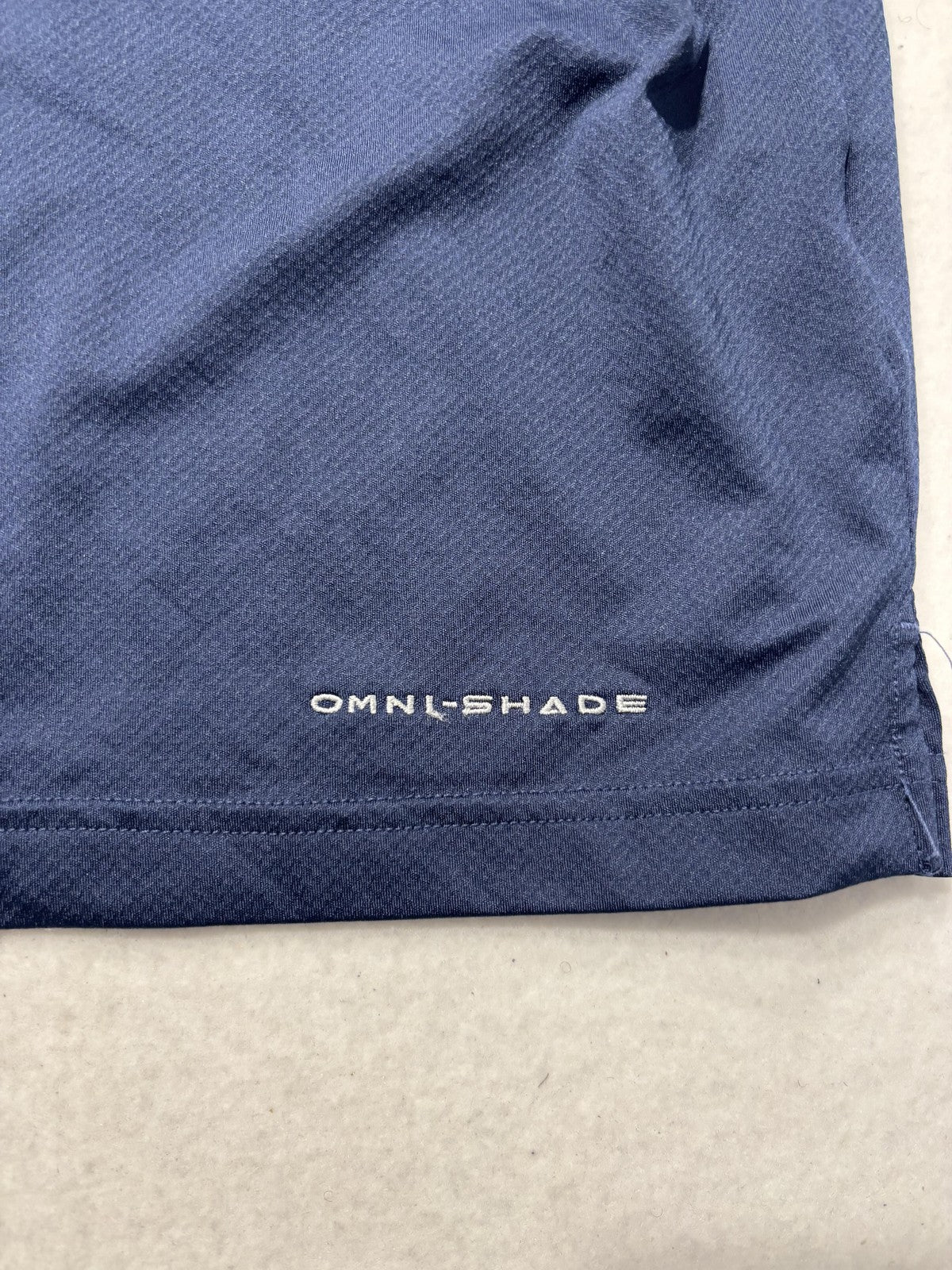 Columbia PFG Omni-Shade Polo Shirt Mens XL Blue Star Logo Fishing UV Protection