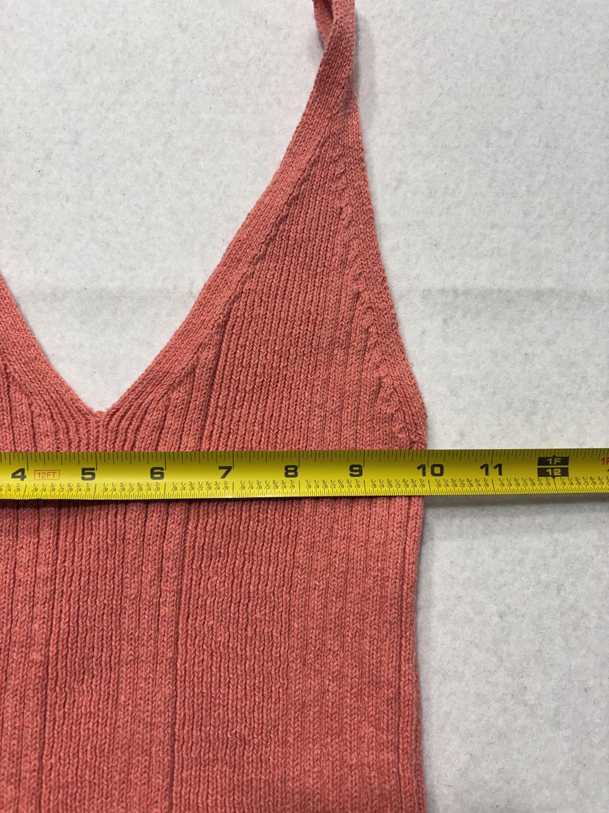 Anthropologie Tank Womens Small Pink V Neck Ribbed Knit Cami Top Stretch Casual