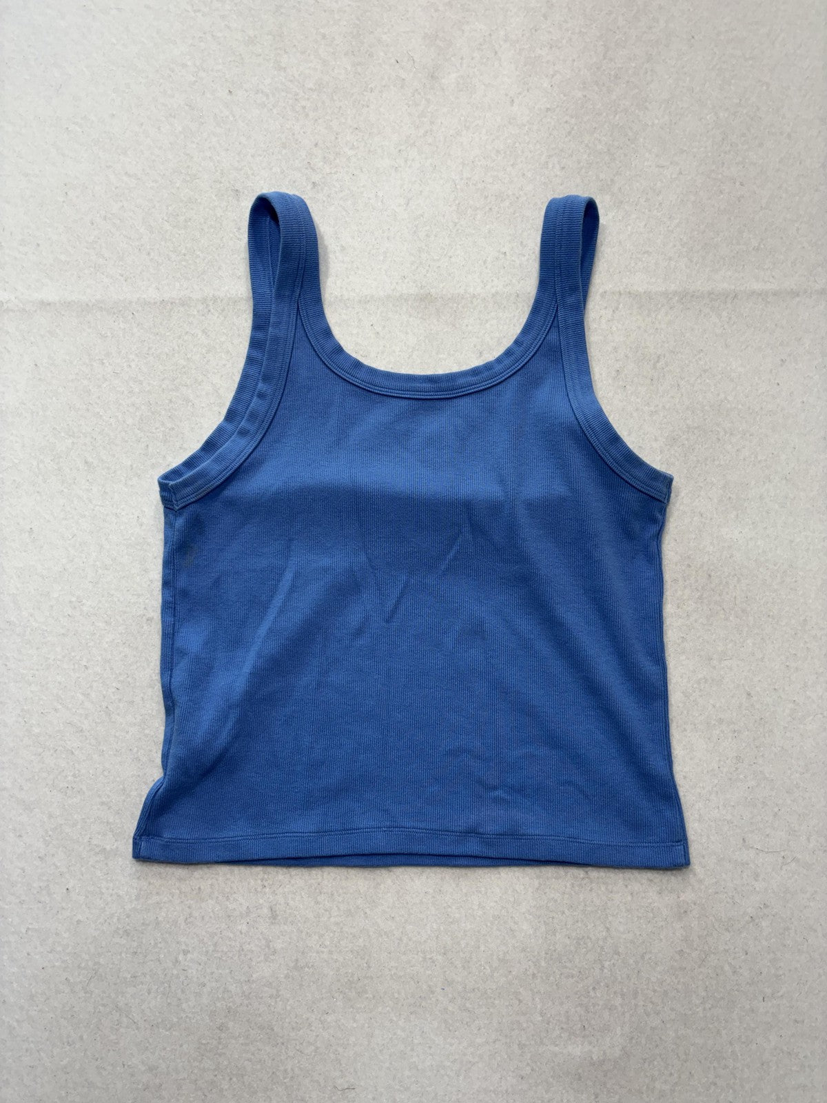 American Eagle Outfitters Tank Womens Large Blue Scoop Neck Ribbed Cropped Top