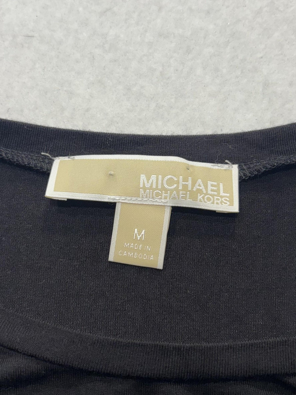 MICHAEL Michael Kors Tank Womens Medium Black Scoop Neck Chiffon Hem Tunic Top