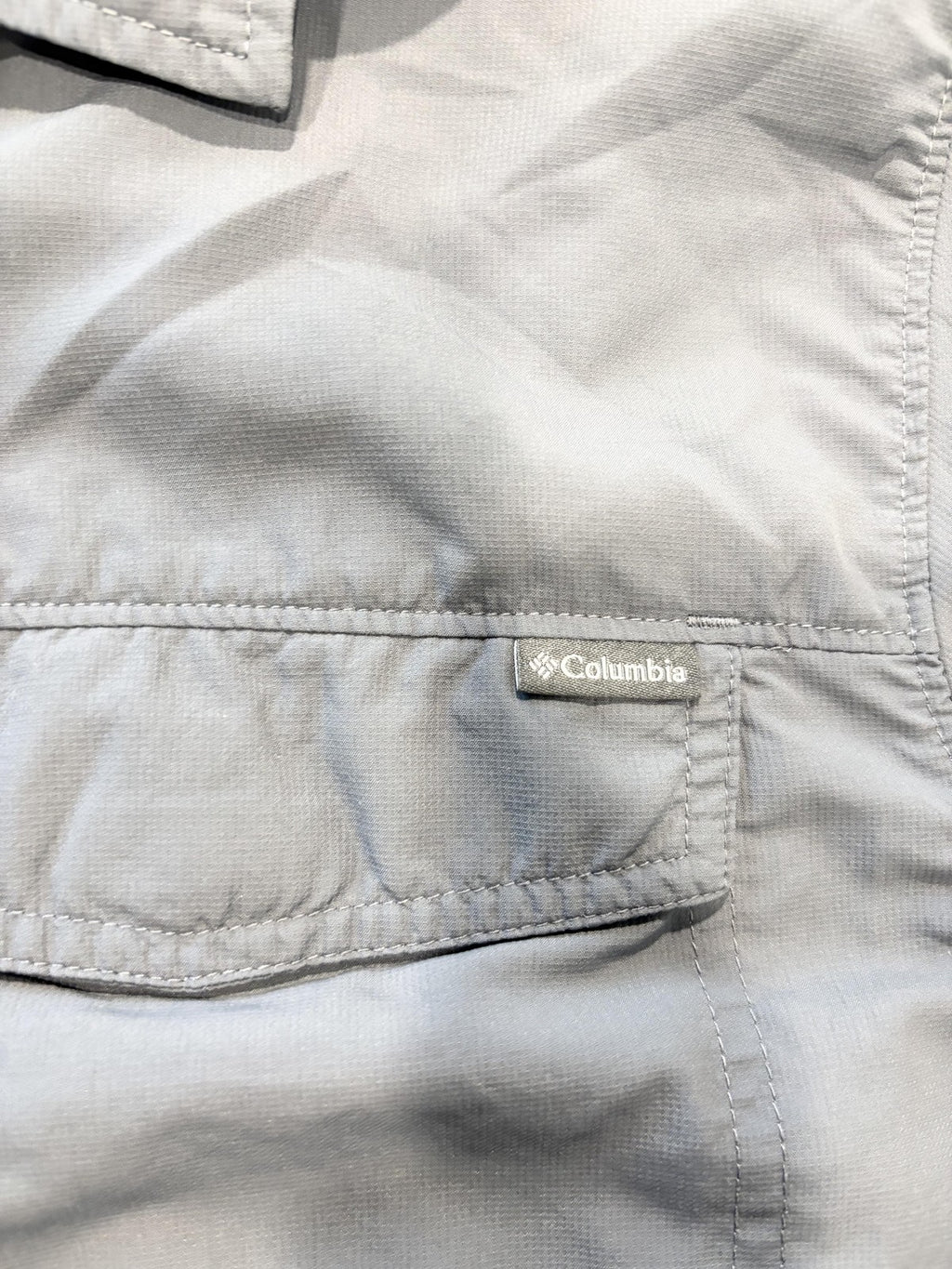 Columbia Shirt Mens Big 1X Gray Omni-Shade Sun Protection Fishing Lightweight