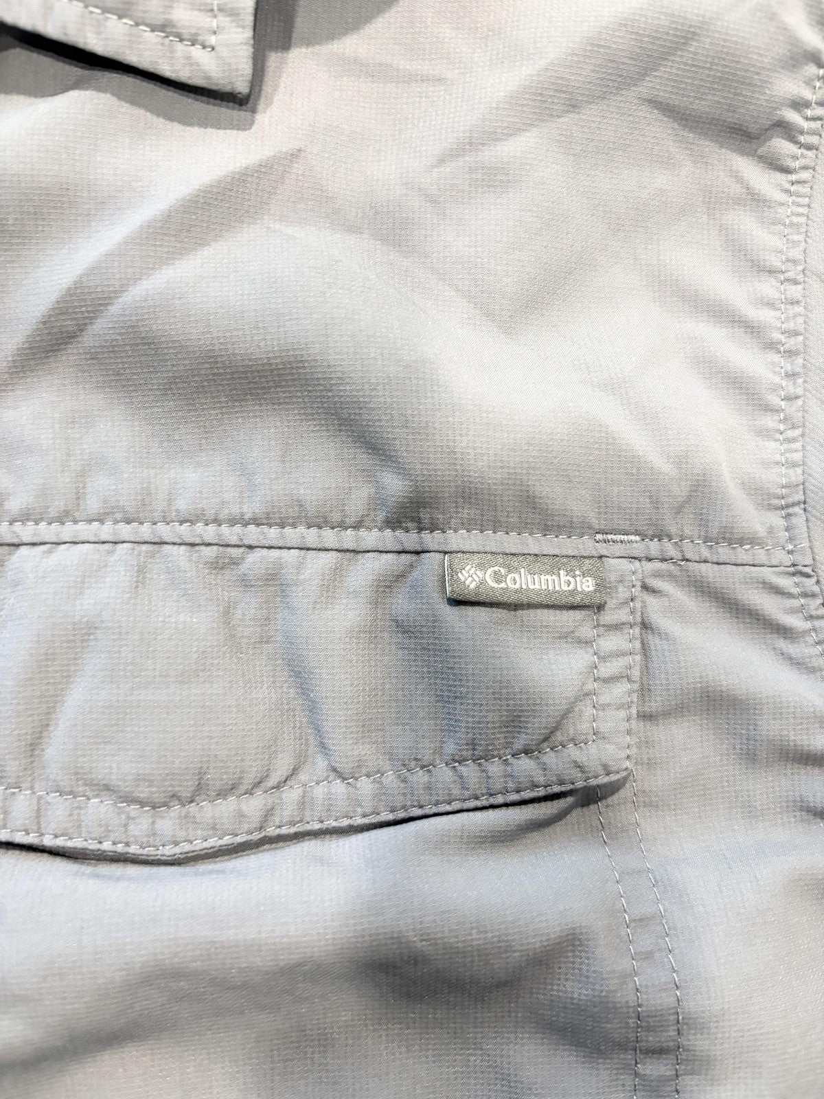 Columbia Shirt Mens Big 1X Gray Omni-Shade Sun Protection Fishing Lightweight