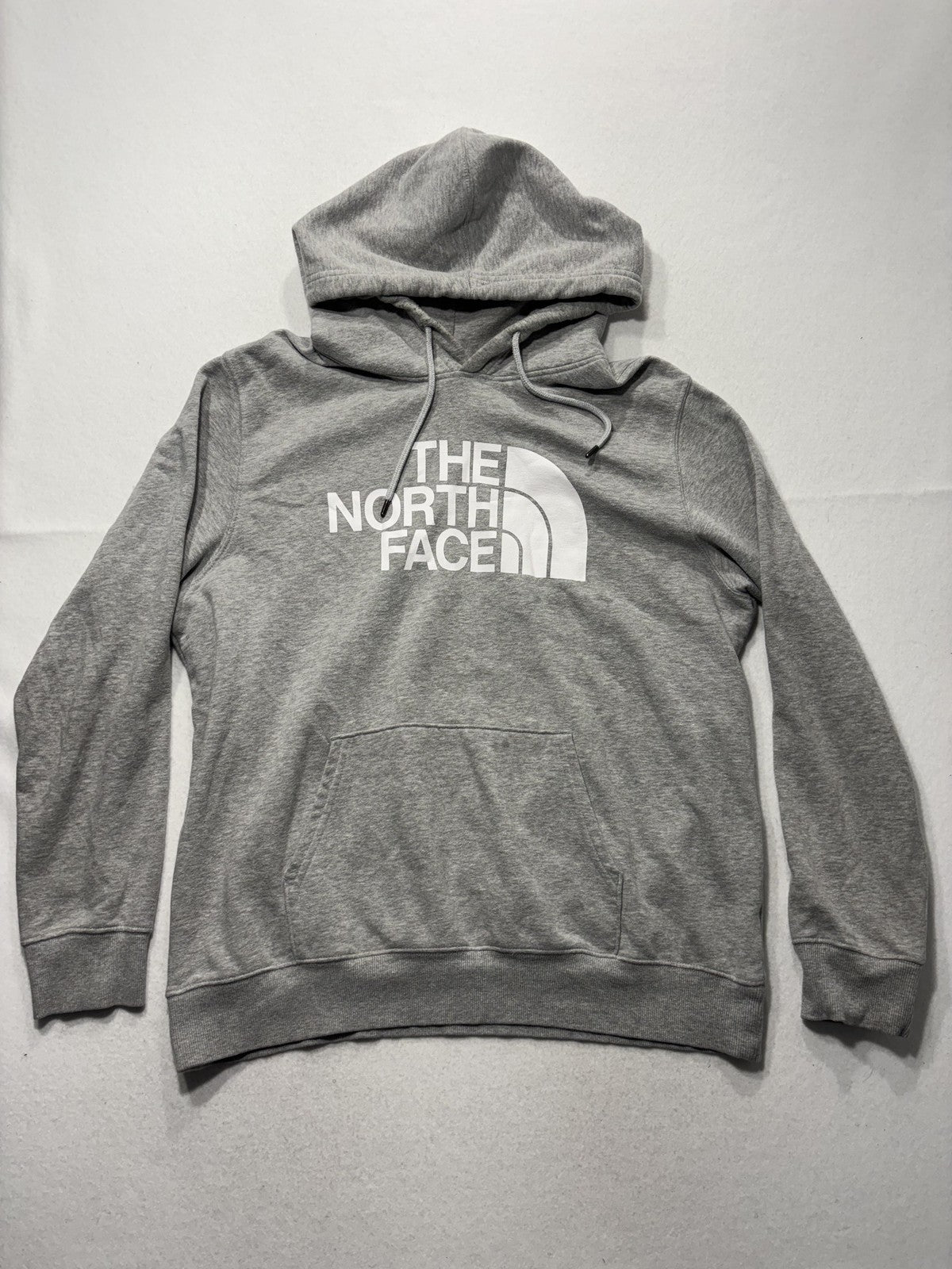 The North Face Hoodie Mens XL Gray Fleece Pullover Logo Kangaroo Pocket Outdoor
