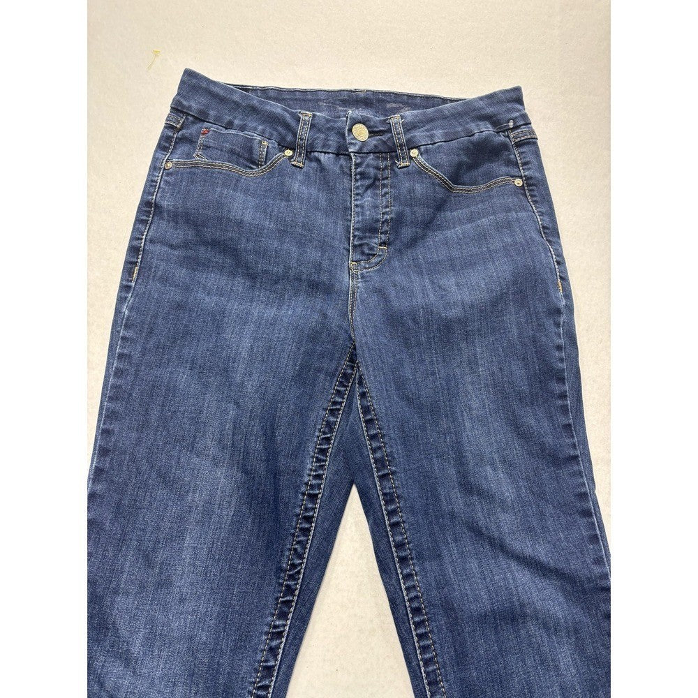 Seven7 Jeans Womens 16 Blue Medium Wash Mid Rise Straight Stretch 34x31