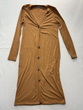 J For Justify Cardigan Sweater Juniors S Brown Ribbed Knit V Neck Button Long