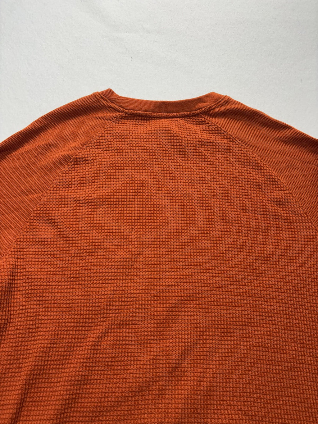 Banana Republic Shirt Mens Medium Orange Thermal Waffle Knit Long Sleeve Tee