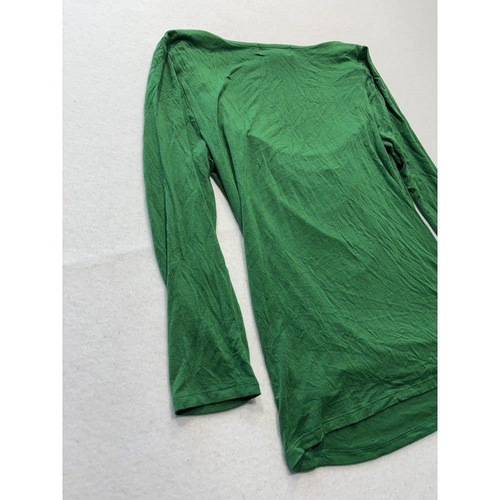 Michael Kors Top Womens Medium Green Cowl Neck 3/4 Sleeve Stretch Tunic Blouse