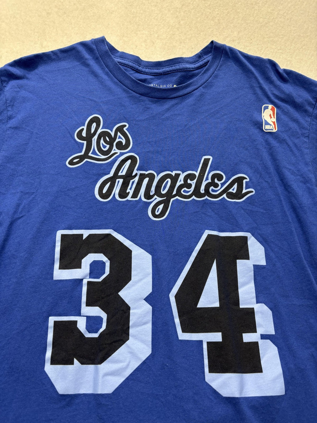 Los Angeles Lakers Shirt Mens Large Blue NBA Mitchell Ness Shaquille O'Neal 34