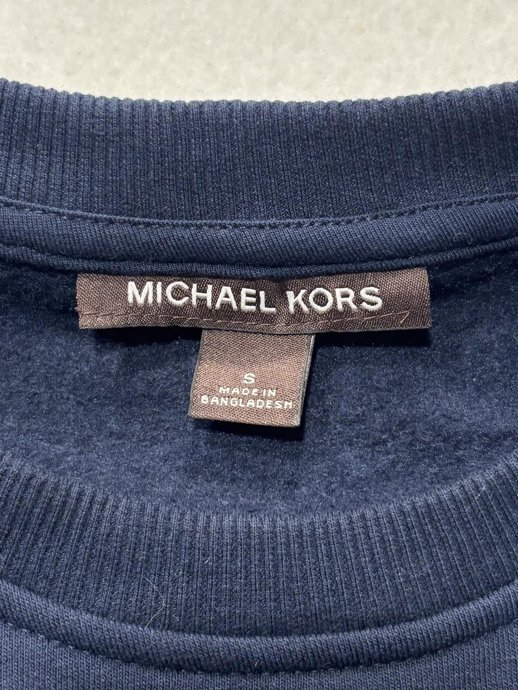 Michael Kors Sweatshirt Mens Small Blue Fleece Crew Neck MK Logo Pullover