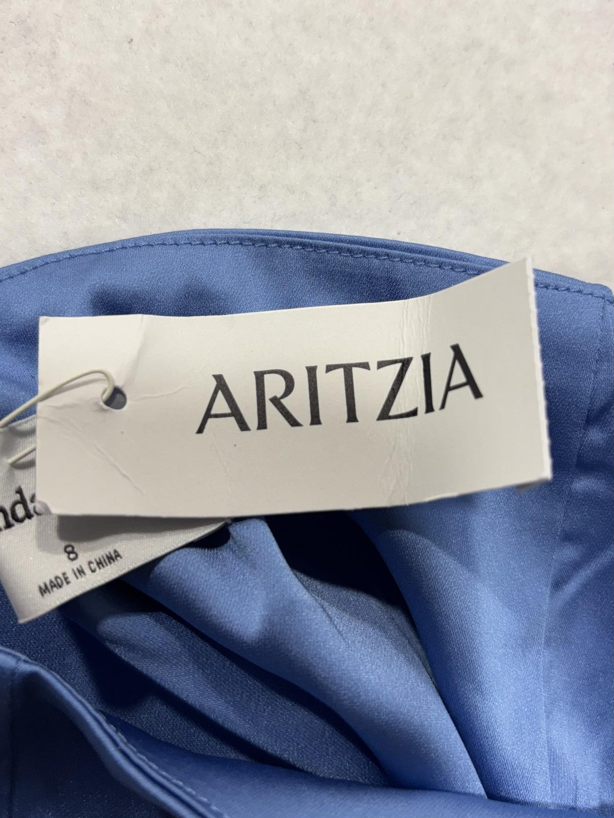 Sunday Best Skirt Womens 8 Blue Satin Mini Rocco Zip Back Aritzia Party Cocktail