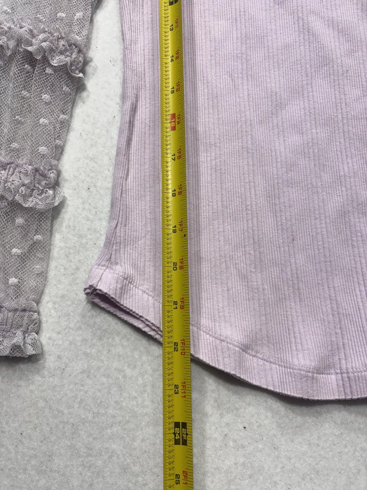 Urban Outfitters Top Womens M/L Purple Crew Neck Sheer Puff Sleeve Dot Ruffle