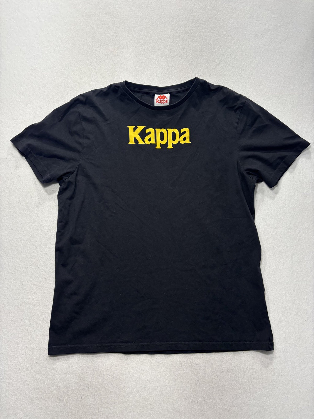 Kappa Shirt Mens XL Black Logo Graphic Tee Short Sleeve Cotton Jersey Sports