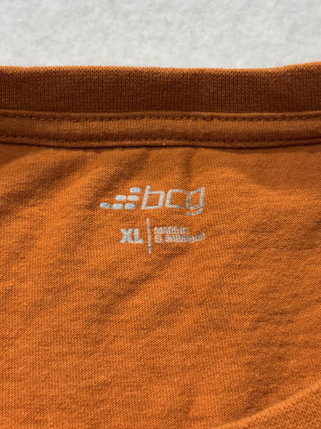 BCG Shirt Mens XL Orange Crew Neck Short Sleeve Basic Tee Cotton Casual Jersey