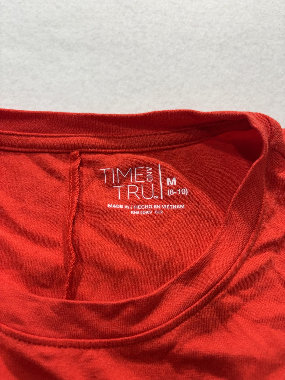 Time And Tru Tank Dress Womens Medium Red Crew Neck Sleeveless Stretch Jersey