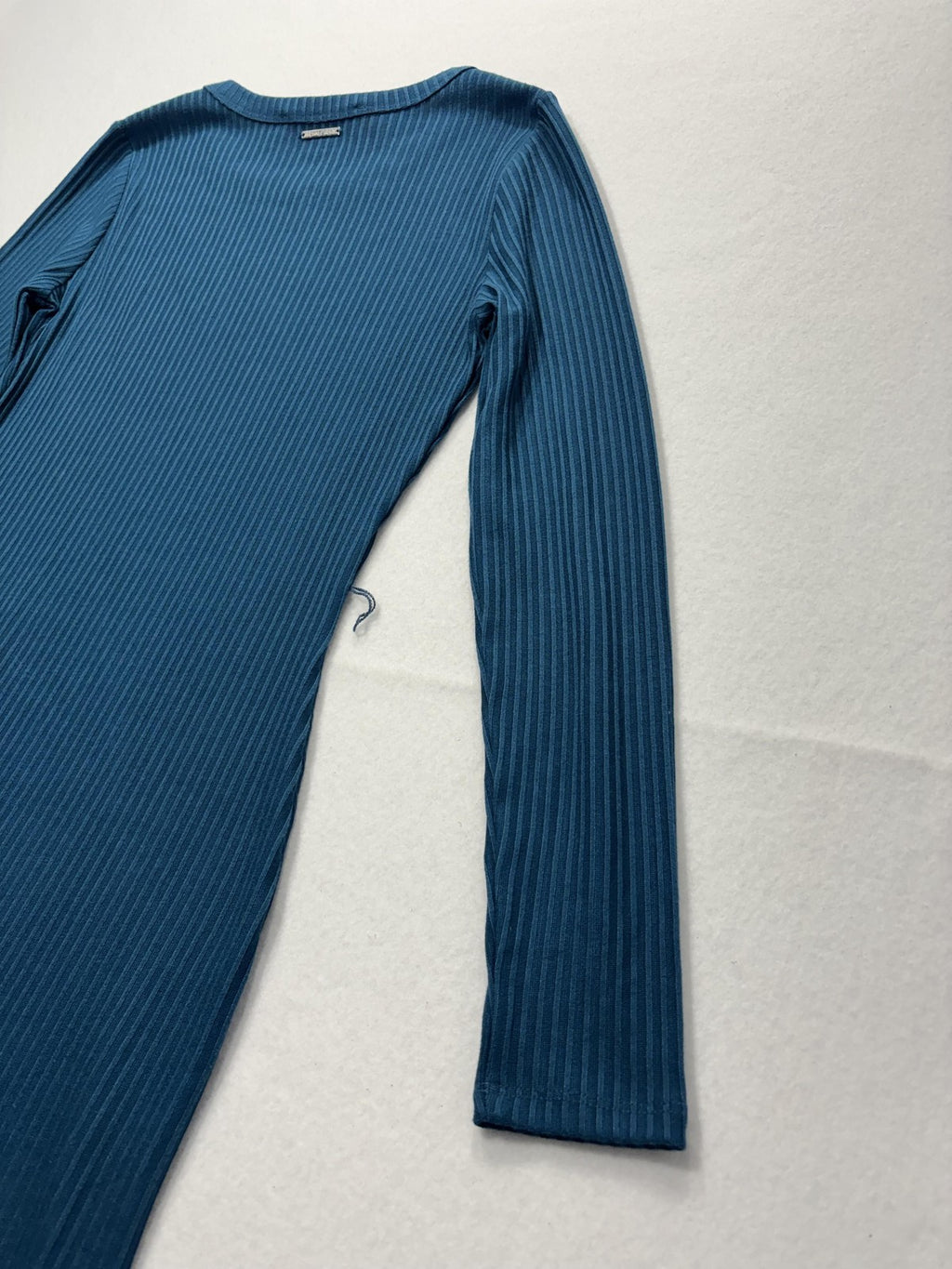 MICHAEL Michael Kors Dress Womens Small Blue Ribbed Long Sleeve Bodycon Midi