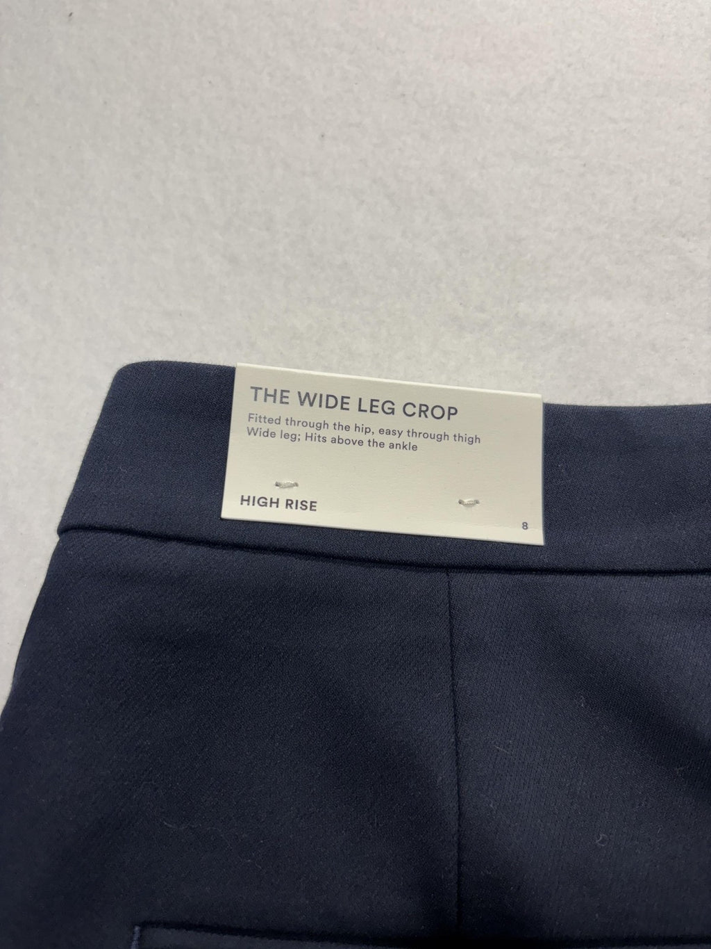 Ann Taylor Dress Pants Womens 8 Blue Wide Leg Crop Ankle High Rise Twill Work