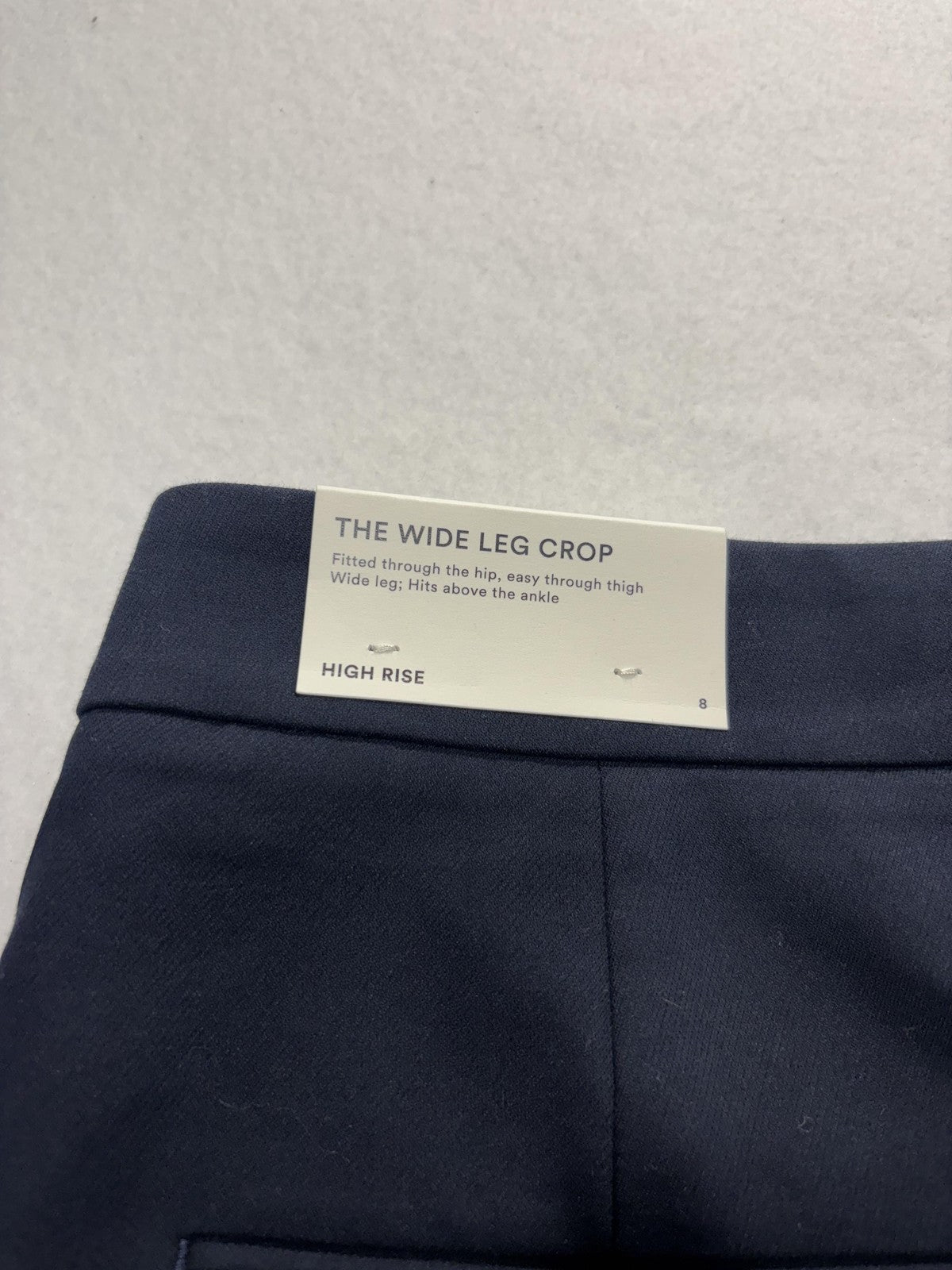 Ann Taylor Dress Pants Womens 8 Blue Wide Leg Crop Ankle High Rise Twill Work
