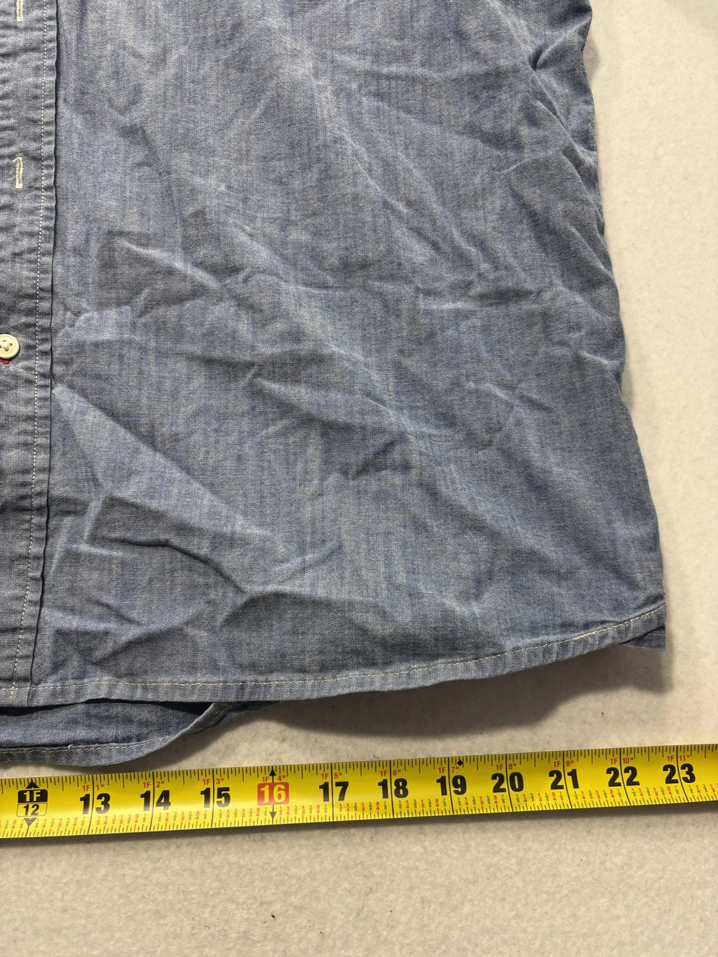Wrangler Mens XL Blue Chambray Short Sleeve Button Up Western Shirt 112367983