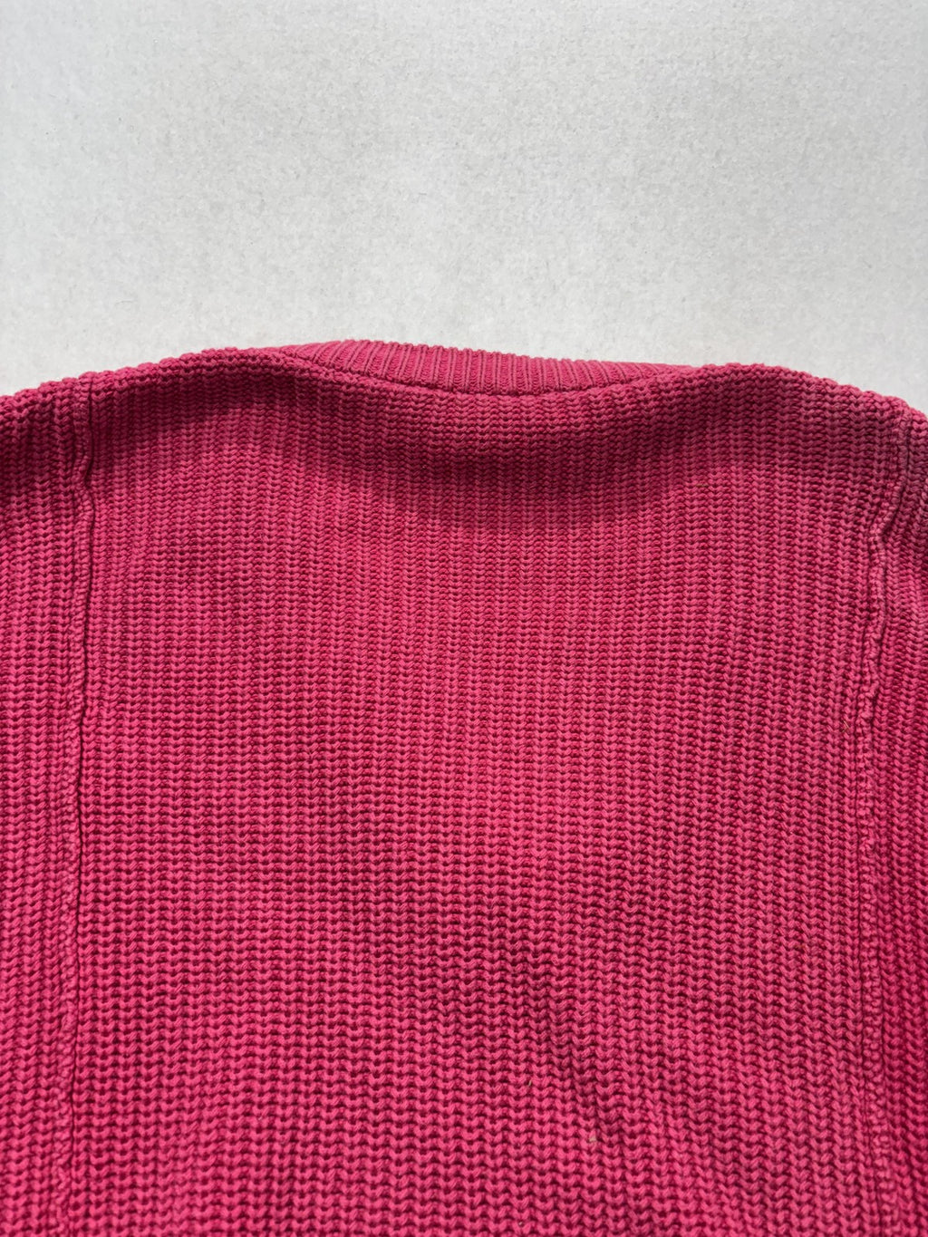 Liz Sport Sweater Womens Medium Pink V Neck Raglan Knit Pockets Chunky