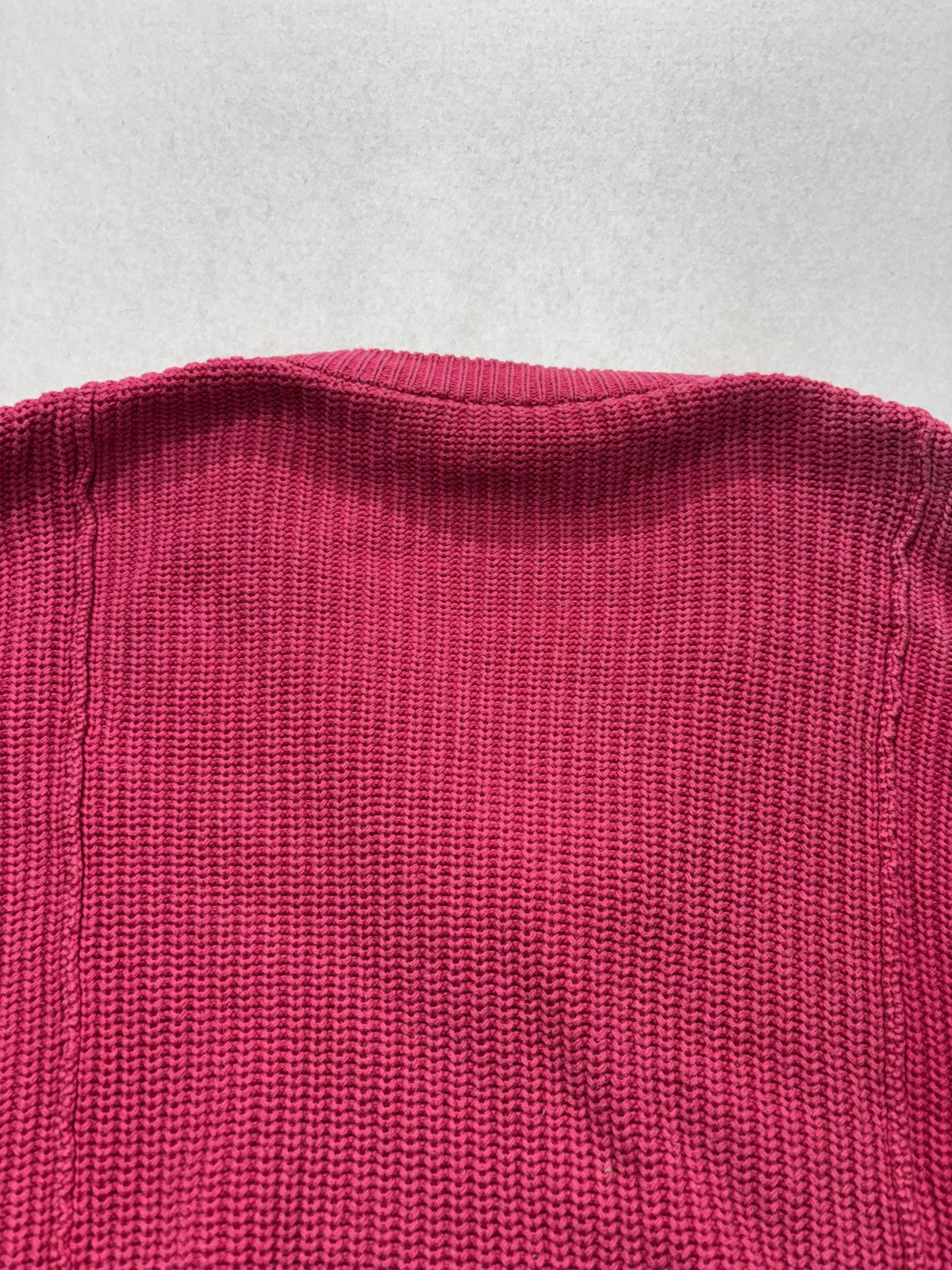Liz Sport Sweater Womens Medium Pink V Neck Raglan Knit Pockets Chunky